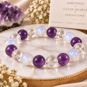 Amethyst + Clear Quartz + Moonstone