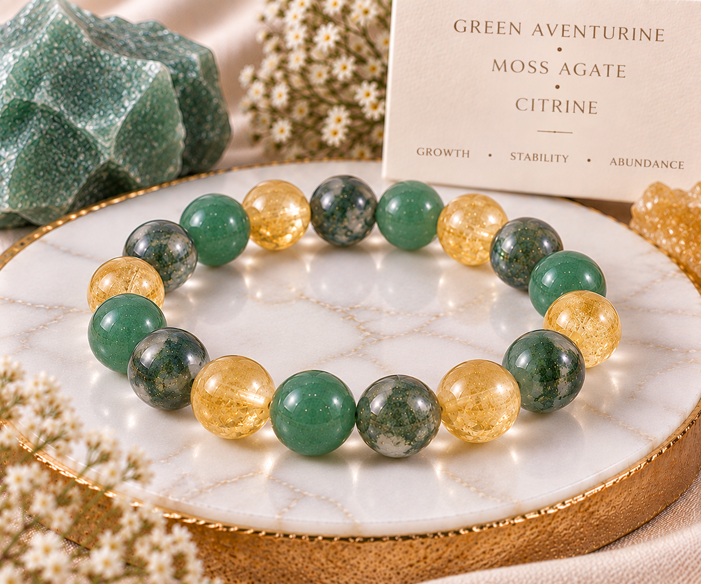 Green Aventurine • Moss Agate • Citrine