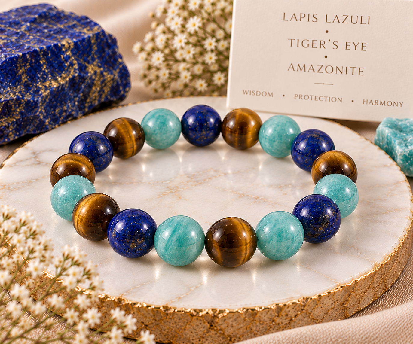 Lapis Lazuli + Tiger's Eye + Amazonite
