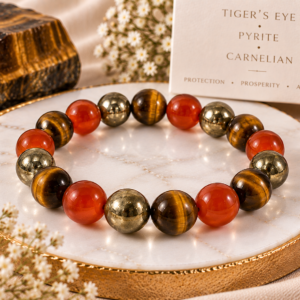 Tiger's Eye + Pyrite + Carnelian